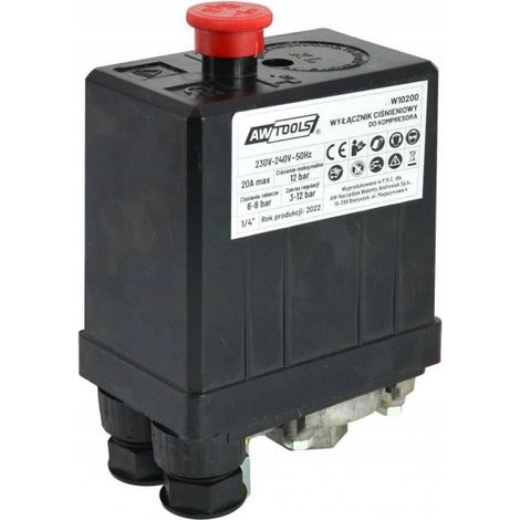 Pressostat de compresseur Awtools 230 V 1/4" (1/5)
