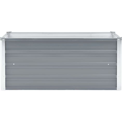 Jardinière, Pot de Fleurs d'extérieur, Lit surélevé de jardin Acier galvanisé 100x40x45 cm Gris OIB9585E (1/5)