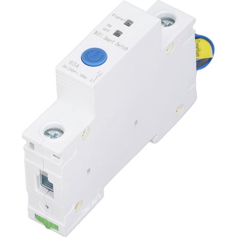 Interrupteur différentiel WiFi 1P rail DIN, télécommande APP, minuterie relais, AC230V 63A, disjoncteur intelligent (1/5)