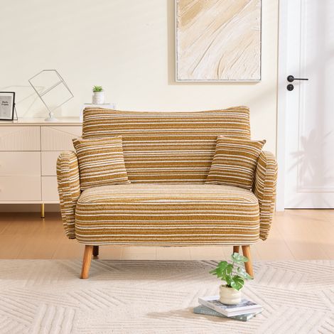 Sofá de 2 plazas moderno con cómodos reposabrazos, cojines y bolsillo portaobjetos, ideal para espacios reducidos (1/5)