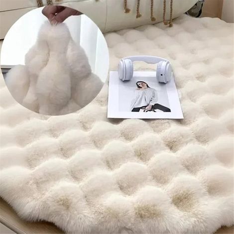 Tapis rond pour salon, tapis de sol moelleux, tapis doux pour la chambre, tapis de chevet, décoration de chambre, kaki, 1 x 1 m (1/5)