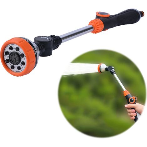 (Voir image) Lance d'arrosage multifonctionnelle à 8 jets, en ABS et TPR, pour l'irrigation agricole, les plantes, la pelouse et le jardin. (1/5)