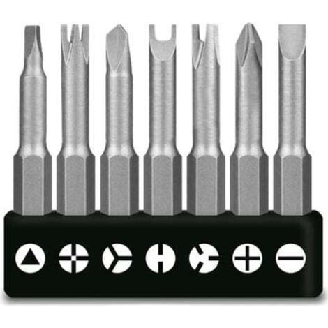 Set of 7 special U-shaped screwdrivers, 50 mm - Type Y - Phillips head - Three-point screwdriver - Screwdriver bits (1/4)
