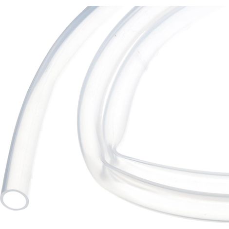 Tuyau en silicone de 1 m (3 pieds) – Diamètre intérieur 8 mm / Diamètre extérieur 10 mm – Transparent (5/16" x 3/8") – Pour pompage, drainage, irrigation, brassage (1/4)