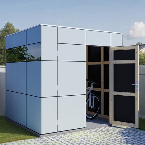 Abri de jardin HPL 1 Bertilo gris ou anthracite 4,69m² (1/5)