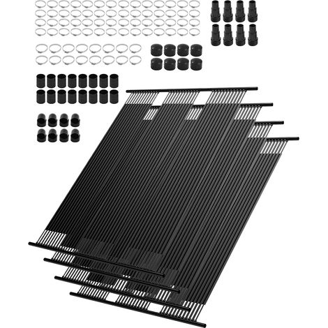 VEVOR Systeme Chauffage Solaire de Piscine, 1235x3100 mm, Chauffe-piscine Solaire Universel PEHD, Lot de 4, Resistant aux Intemperies, avec Accessoires, pour Chauffer Eau Piscine Hors Sol et Creusee