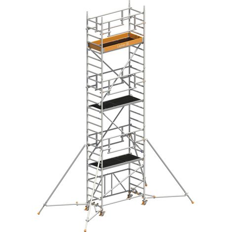 Layher Rollgerüst ZIFA P2 Safety Plus mit Doppelgeländer und ausziehbaren Gerüststützen 7,61m AH (1/3)