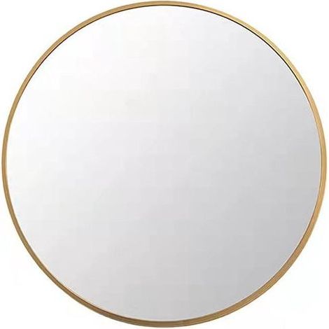 Longzimming Spiegel – Runder Spiegel 40 cm – Eleganter goldener Metallrahmen – Wandmontage – Ideal für Wohnzimmer, Schlafzimmer und Büro, Dekorativer Stil (1/5)