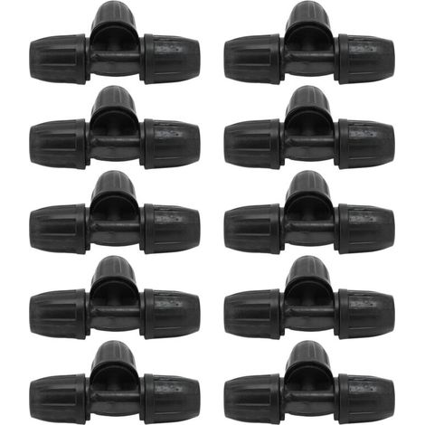Lot de 10 raccords T barbelés 8/11 avec verrouillage, pour tuyau goutte à goutte, étanches (1/5)
