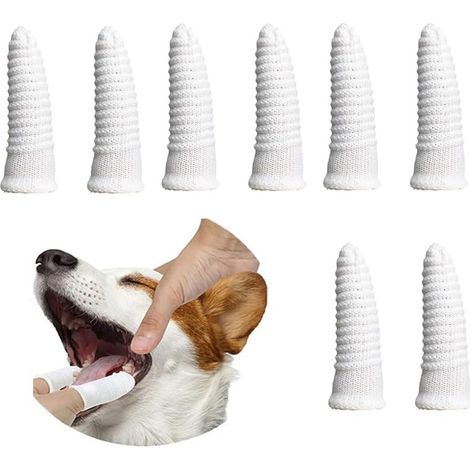 8 Stück Zahnbürsten für Katzenhunde, Anti-Plaque-Finger für Hunde, Haustier-Zahnbürste aus Netzgewebe, effektiv die Plaque des Haustiers entfernen (1/4)