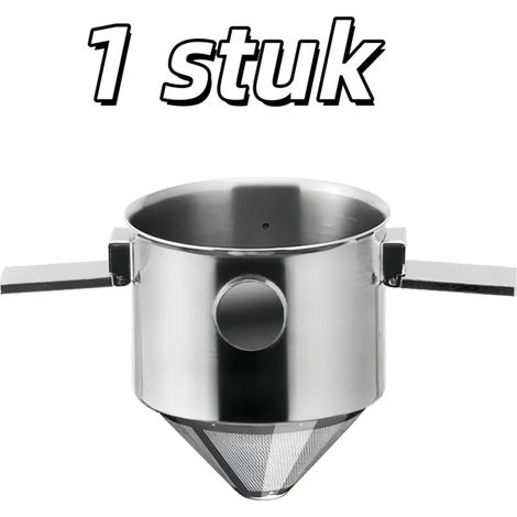 filtre à café en acier inoxydable avec poignée facile à nettoyer double filtration portable pliable argenté 1 pièce (1/5)
