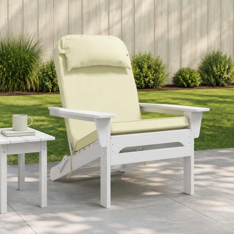 vidaXL Cojín para tumbona de sol 100% Poliéster Crema 55 x 124 x 5 cm (1/5)