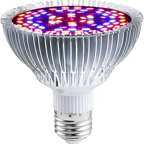 Lampe de culture LED, ampoule LED E27 à spectre complet 30 W pour plantes d'intérieur et serre