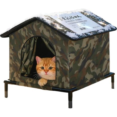 Maison Chat Extérieur Abri Isolé Imperméable,Abri À Chat Résistant Au Vent (1/5)