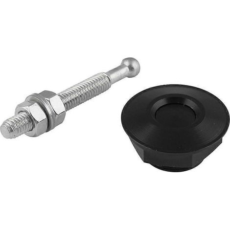 Lot de 2 verrous de capot moteur à clip de pression, mini-verrou en alliage d'aluminium, accessoires de voiture (noir)-11X7CM-Black (1/3)