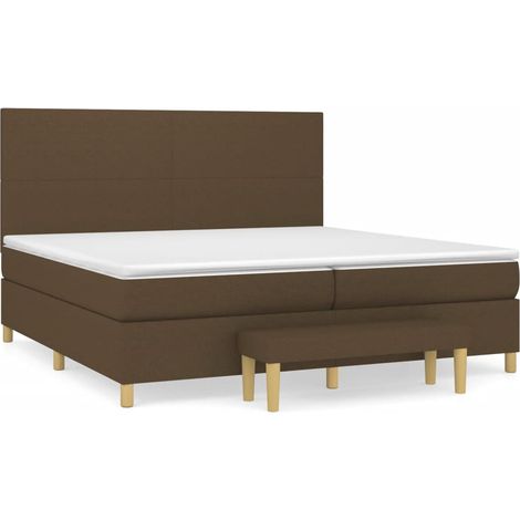 Maison Exclusive - Giroletto a Molle con Materasso Marrone Scuro 200x200cm Tessuto (1/5)