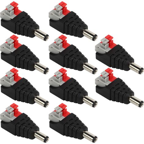 Lot de 10 connecteurs BNC mâles pour câble coaxial, terminal pour caméra de surveillance vidéo, adaptateur RCA et prise AV.