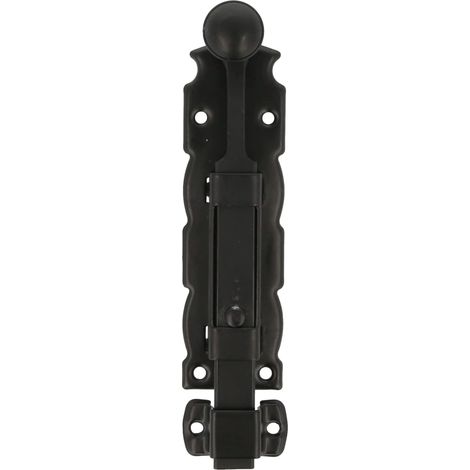 Goupille de Surpose Verrou pour portes et fenêtres Fermeture résistante Acier et Zamak Couleur Noir 200 x 35 mm Vis non Incluses (1/5)