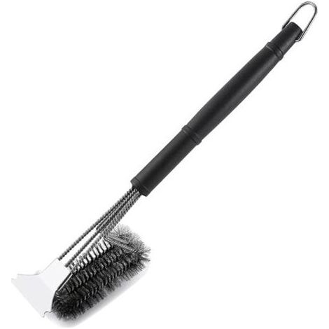 Brosse pour gril, brosse pour gril extérieur, manche extra résistant, triple récureur pour barbecue pour toutes les grilles de gril (1/3)