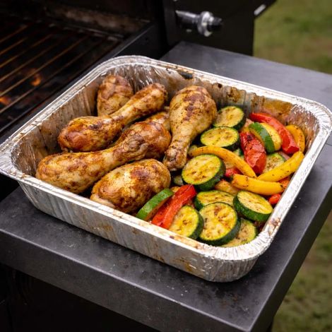 Barquette Aluminium pour Barbecue - 36x29x7,5cm (1/5)