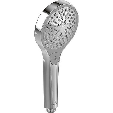 Villeroy und Boch Verve Showers Handbrause TVS10900100061 Ø 110mm, 3 Strahlarten, mit Rückflussschutz, Wandmontage, chrom (1/5)