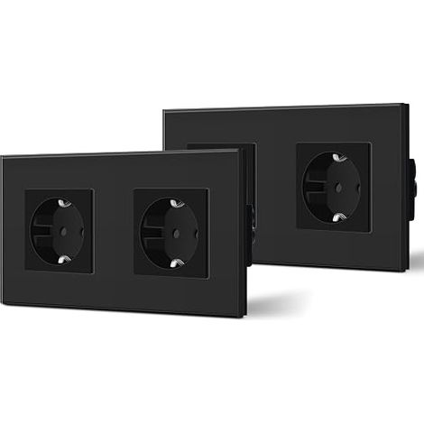 2 Pack Wall Socket, Glass Power Sockets, 16 Amp 240V 86mm Gold (1/5)