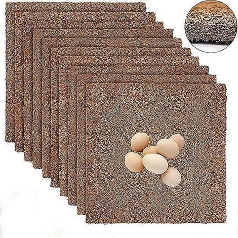 Lot de 10 tapis de nidification réutilisables pour poules pondeuses, 33 x 33 cm (1/4)