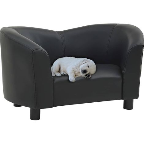 Canapé pour chien-Sofa animaux de compagnie Noir 67x41x39 cm Similicuir (1/5)