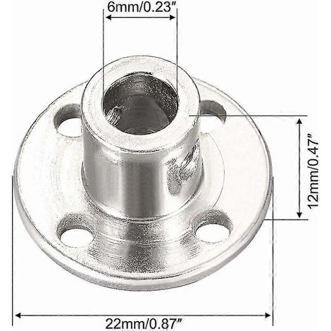 KINZON 4 piezas de acoplamiento de brida, acoplamiento de eje guía de motor, toma de motor de 6 mm de diámetro interior, H12D10 rígido para piezas de bricolaje () (1/2)