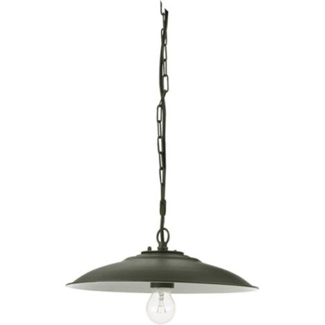 Sovil lampada sospensione da esterno con catena mod. piatto antico in alluminio grigio (1/10)