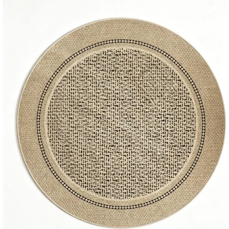 Tapis d'intérieur, tapis de salon, tapis d'entrée,Tapis, marron clair, polyester, diamètre 100 cm (1/5)