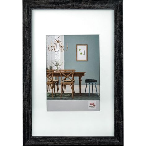 Cadre photo gris foncé 60 x 80 cm avec passe-partout, cadre en bois Fiorito EF080D (1/5)