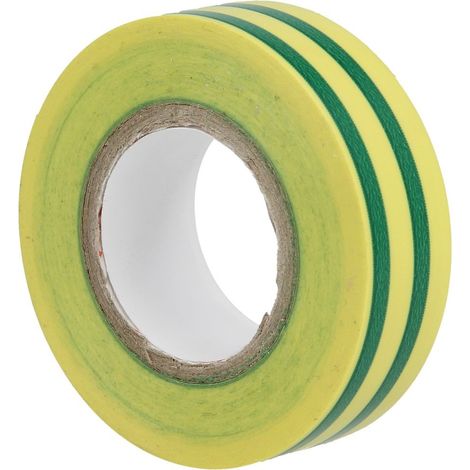 Ruban isolant PVC vert-jaune 0,15x15 mm rouleau de 10 m