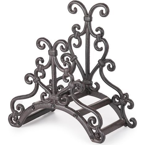 Support de tuyau de jardin en fonte robuste – Support mural pour tuyau d'arrosage – Grand espace de rangement pour tuyau d'arrosage – Support de tuyau en métal pour intérieur et extérieur