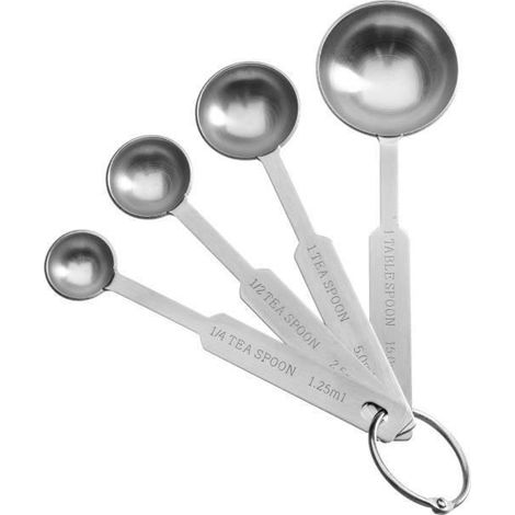 Set mit 4 Küchenmesslöffeln und -utensilien aus Edelstahl (1/4)