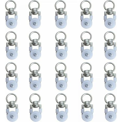 20pcs Curtain Track Rollers, Track Rollers, Curtain Rod Rollers, Silent Pulley, Window Curtain Track Roller, Double Window Curtain Track Roller YMYNY (1/4)
