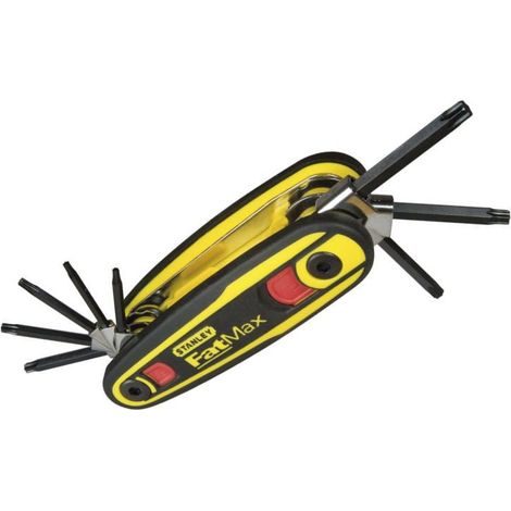 Stanley – Clé mâle mixte sur support verrouillable – Jeu de 8 pièces 1,5-2-2,5-3-4-5-6-8mm – Poignée bimatière ergonomique – 97552