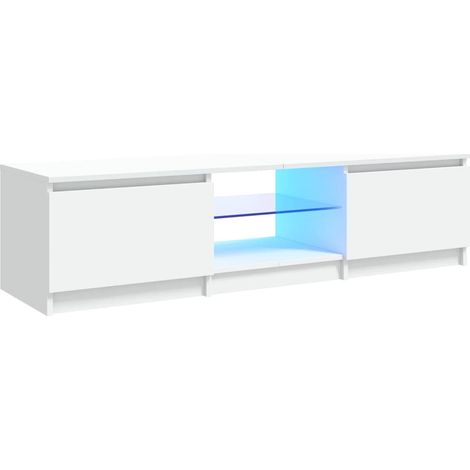 Mobile TV multimediale scaffale per televisione televisore buffet sala da pranzo soggiorno camera da letto con luci a LED 140 x 40 x 35,5 cm bianco 020026533