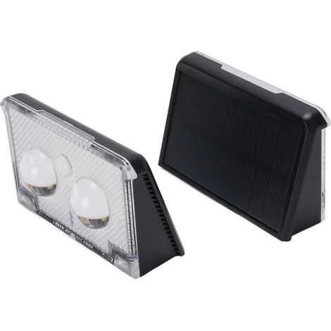 Lot de 2 lampes solaires extérieures pour clôture et mur, 3 températures de couleur, IP65, éclairage solaire de terrasse pour arrière-cour patio rambarde déco maison (1/5)
