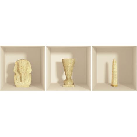 Sticker effet 3D Egypte statue et vases argile 30 x 90 cm (1/2)