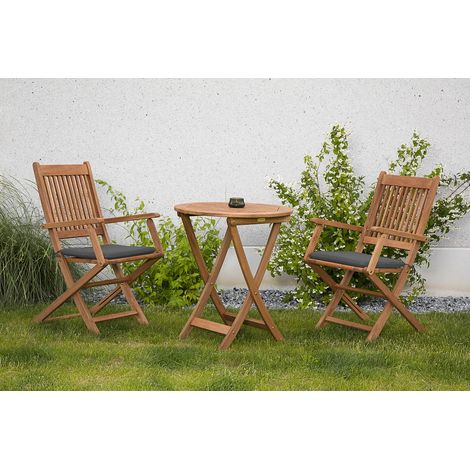 Rio Set 5tlg 2 Sessel Auflagen Tisch Ø 65cm