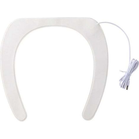 Couverture de Siège de Toilette en Mousse à Mémoire, Lavable et Chauffant (Blanc) (1/4)