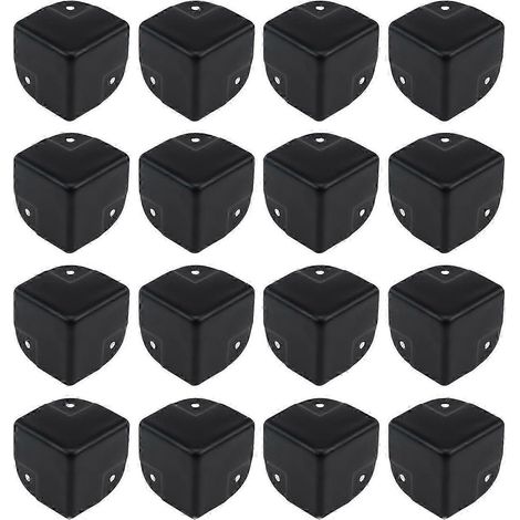 Lot de 16 protections d'angle en métal noir, protections de bord de boîtier de 1,57 pouce, protections d'angle de haut-parleur en métal (40 x 40 x 40 mm) (1/5)