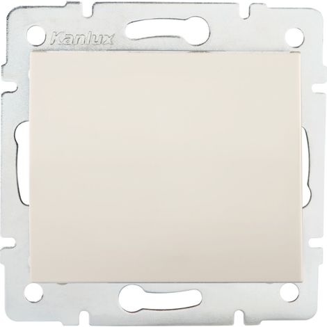 Kanlux LOGI Cream Single-Pole Wall Light Switch 10AX 250V AC, Flush-Mount 60mm, Screw Terminals, Modern Indoor IP20, Model 25125, For Lighting Circuit Control (1/2)