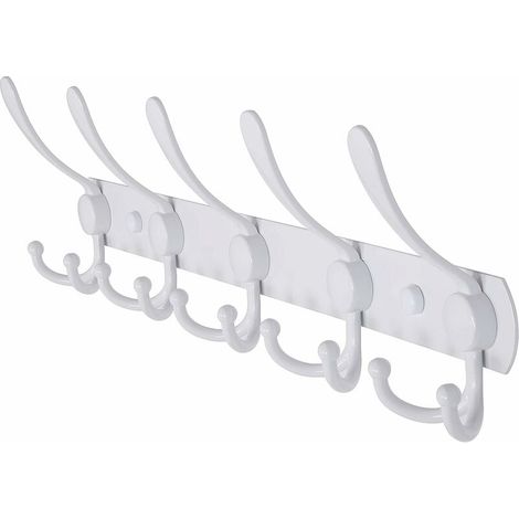 Wall Mounted Coat Rack - 5 Three Hooks, Heavy Duty Stainless Steel, Metal Coat Rack for Locker Room Towel Racks (1/5)