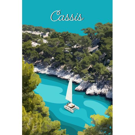 Tableau sur toile illustration Cassis 30x45 cm - Impression sur Toile Murale Décorative - Image imprimée en HD sur Toile - Toile sur Châssis en Bois FSC - Fabriqué en France (1/5)