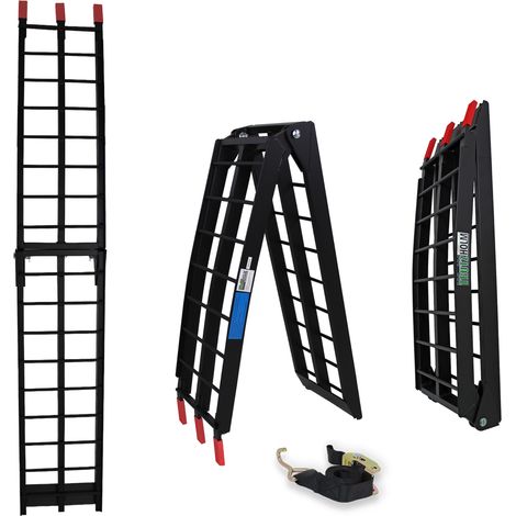 TRUTZHOLM 1 x Auffahrrampe klappbar 180 cm Traglast 340 kg Alu schwarz Riffelstab Verladerampe (1/5)