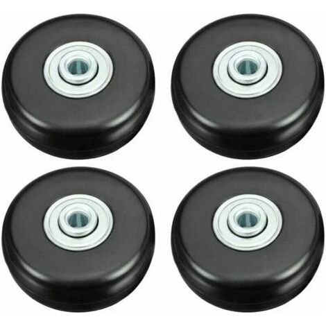 Roulette Valise, Bagage Valise Réparation Roulette Charge Lourd 50mm Muette Caoutchouc Universelle Pivotante Roue Rechange Transport Remplace Roulette 4PCS pour Valise/Bagage/Sac à Dos/Voyage