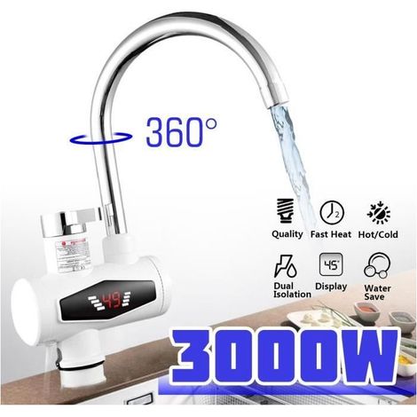 3000 W Robinet Chauffe-Eau Électrique instantanée EU 220V LED Display (1/4)