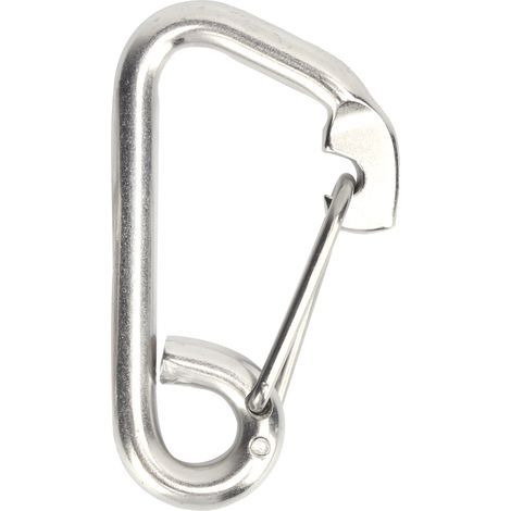 Sicherheitskarabiner aus geschmiedetem Edelstahl, einfach, rostfrei, korrosionsbeständig, starke Feder, Befestigungszubehör (100 mm) (1/5)